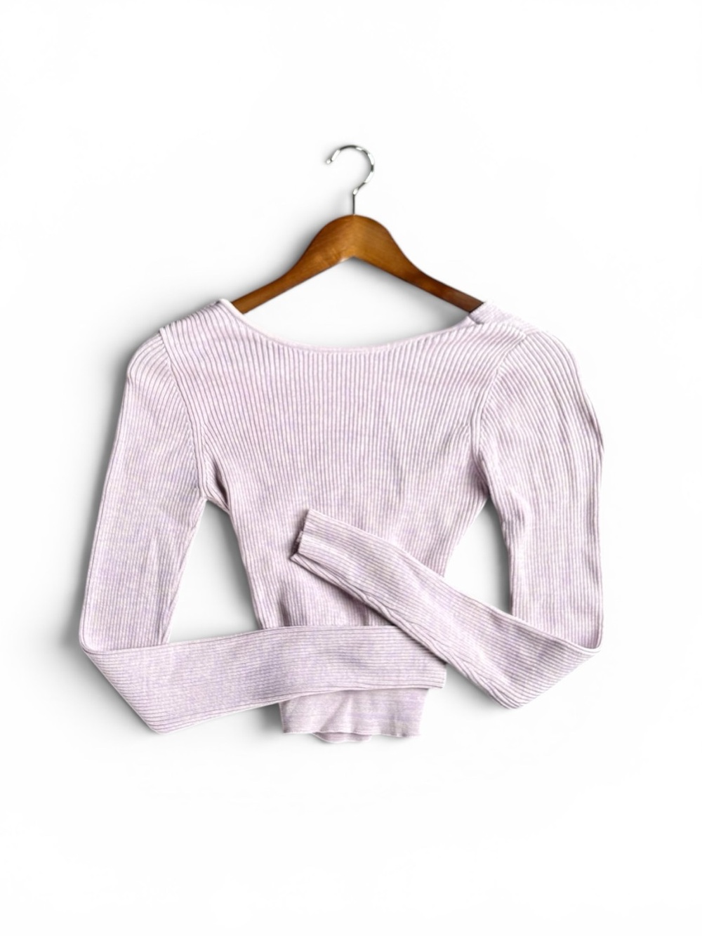 MINKPINK Dusty Rose Pink Ribbed Open Back Knit Long Sleeve Top / Shirt Small